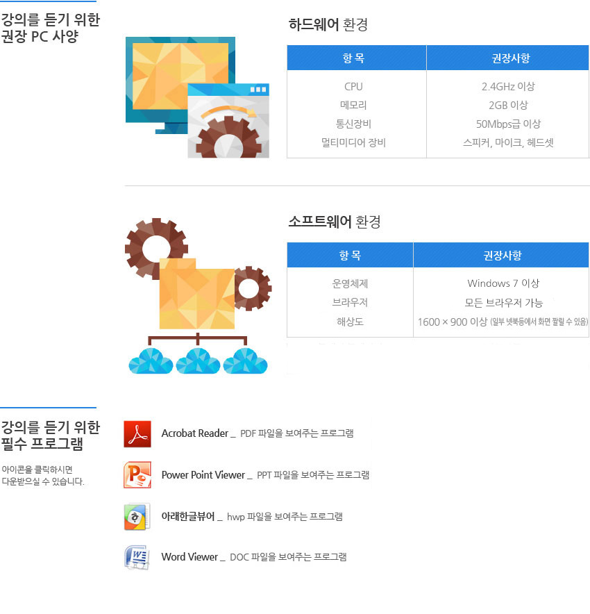 강의를 듣기 위한 필수 프로그램